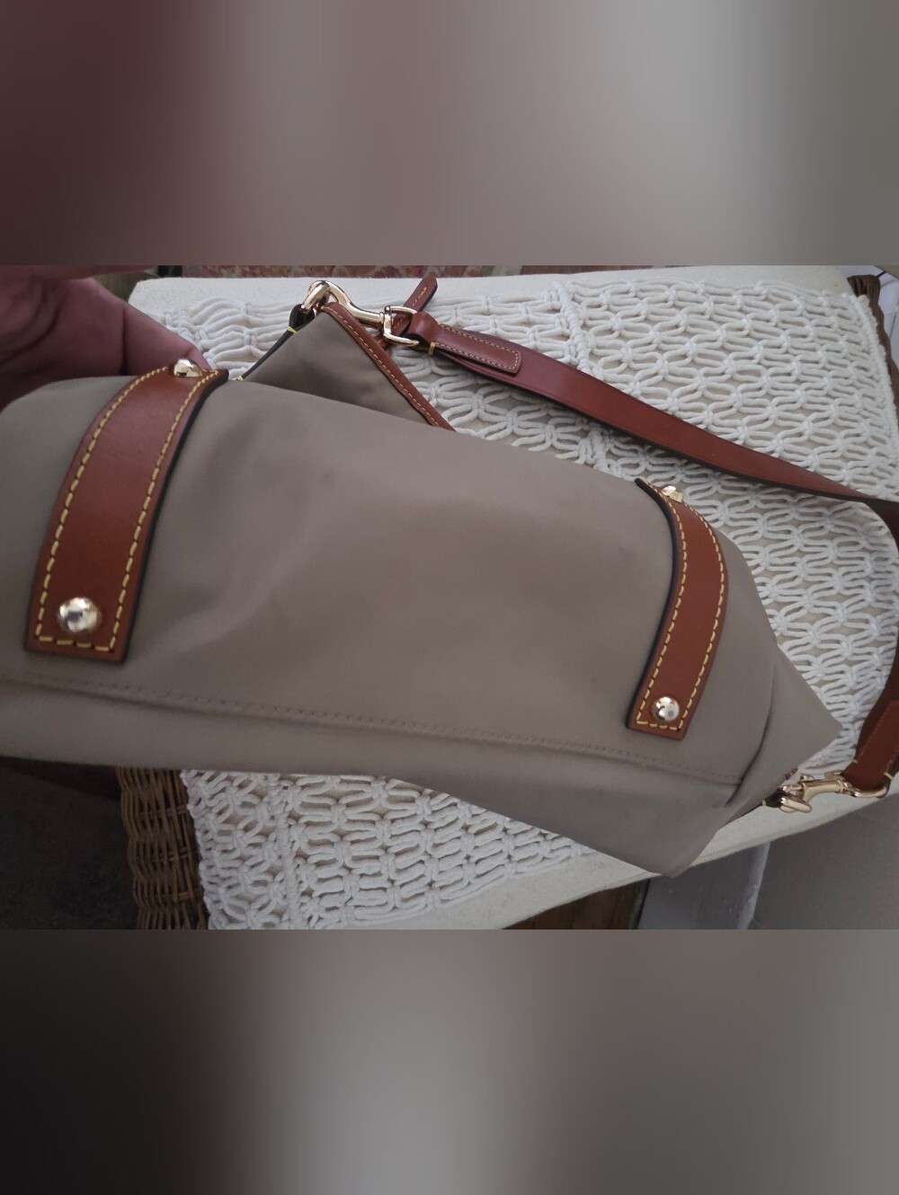 Dooney & Bourke Nylon Shoulder Bag With Leather Strap, Slouchy - Picture 10 of 16